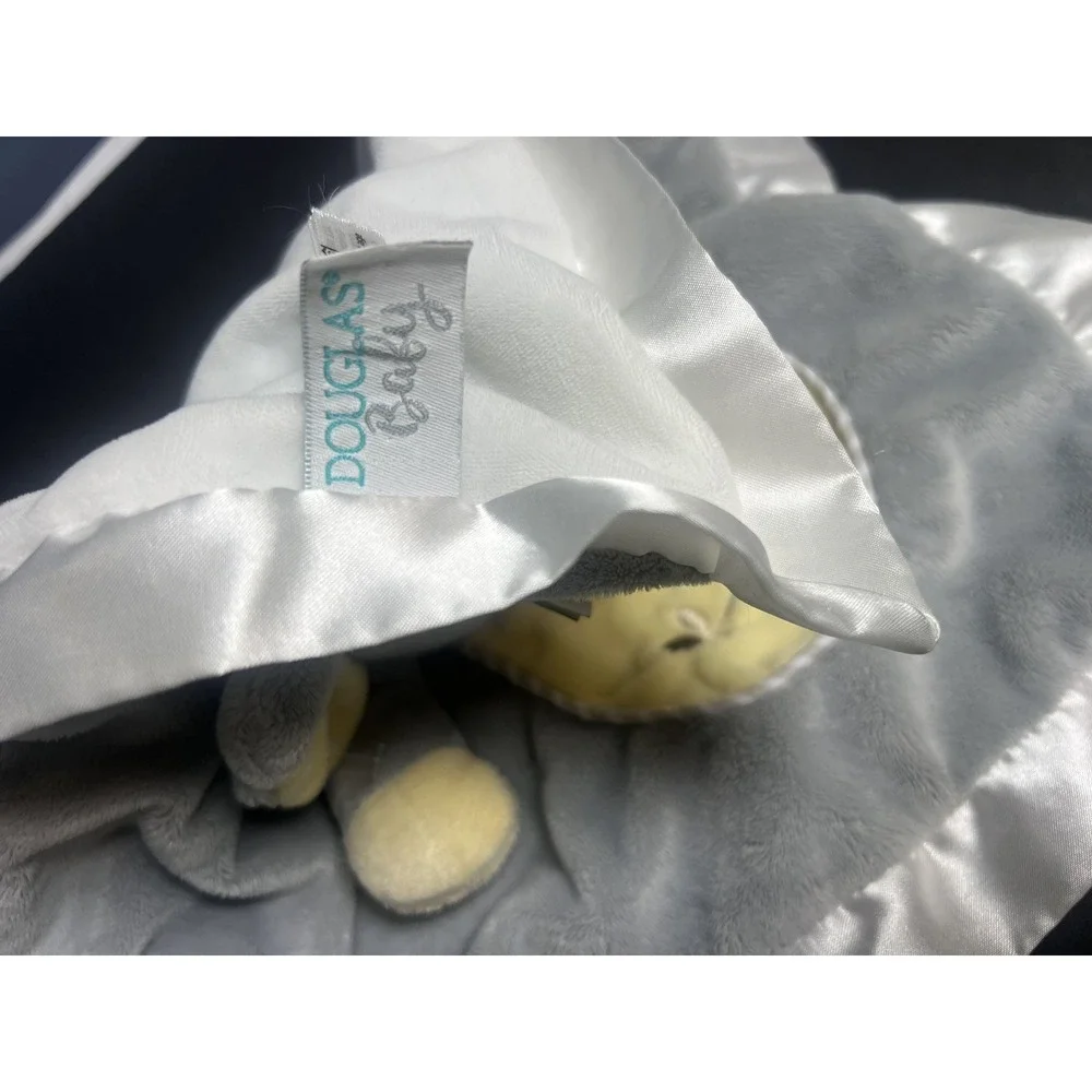Douglas‎ Baby Gray Elephant Yellow Bird Lovey Security Blanket Plush Satin 14.5